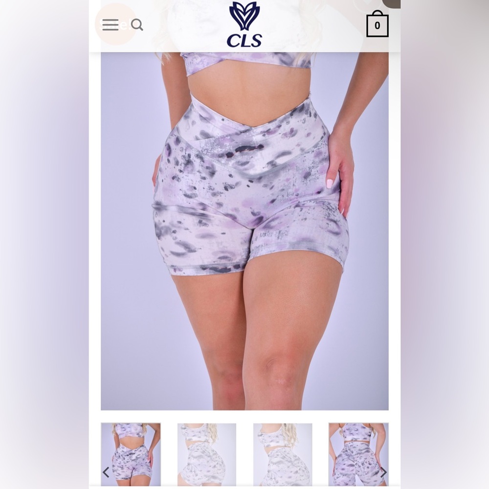 CLS Sculpt Scrunch Shorts Mauve Leopard